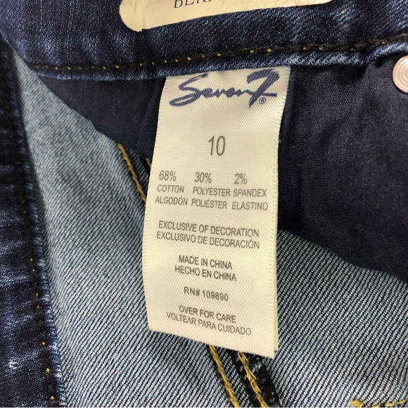 Seven7 Bermuda Shorts Denim Stretch Casual Classic Summer Dark Wash Simple - Picture 4 of 11